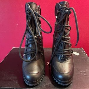 DKNY Moto booties. Gently worn. Size 8.5. Black with silver accents.